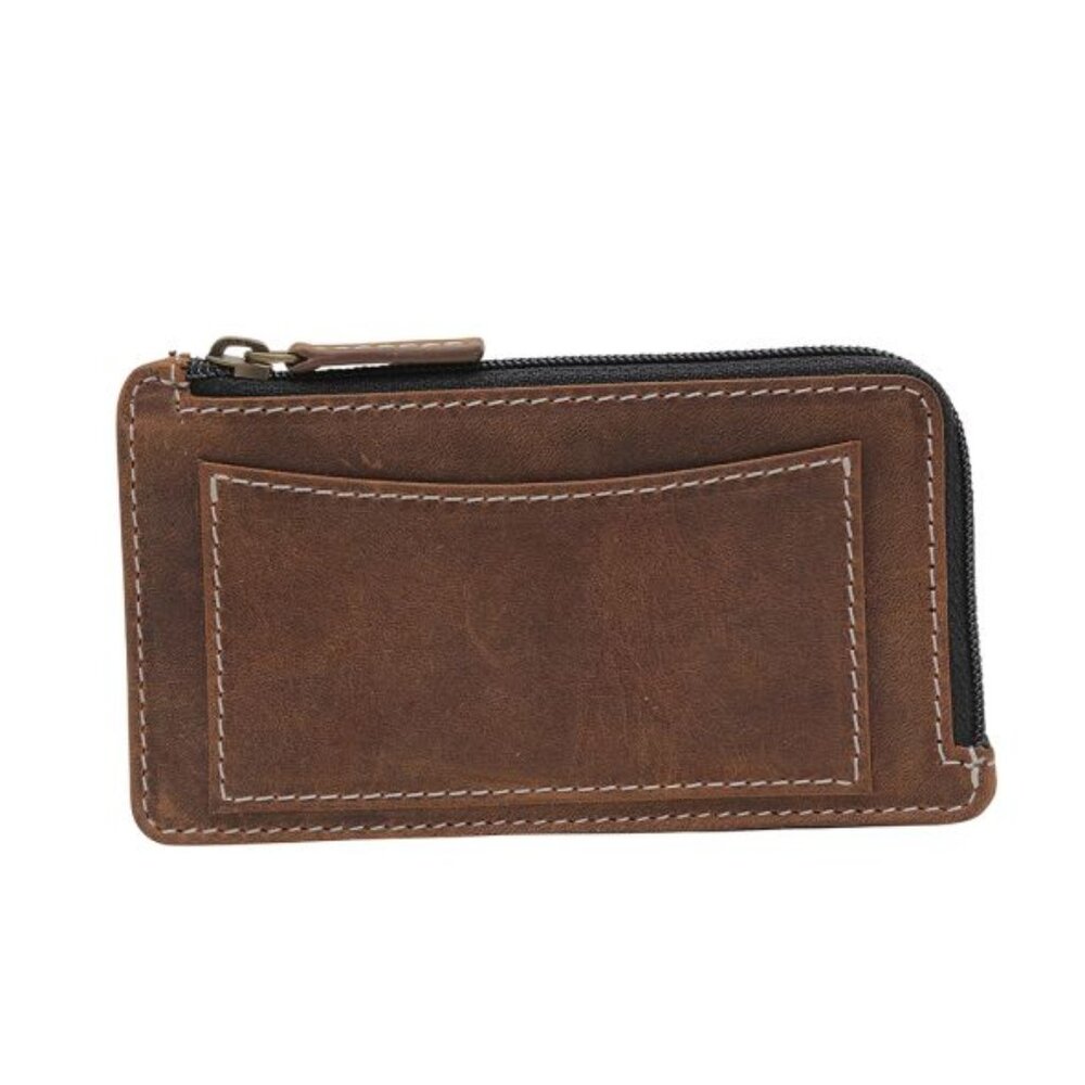 Leather Zipper Credit Card Holder – Slim & Secure Wallet Organizer